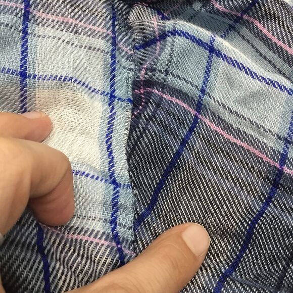 Love, Fire Plaid Button Down Shirt In Blue (UC11) - Picture 6 of 7